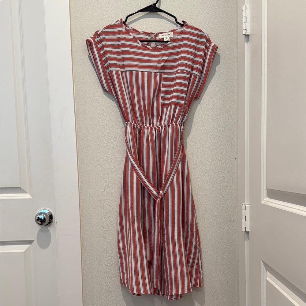 Red and White Striped Dress